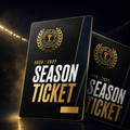 Ethnikos Assias FC 2026/27 season ticket card in black and gold, entry to all home games