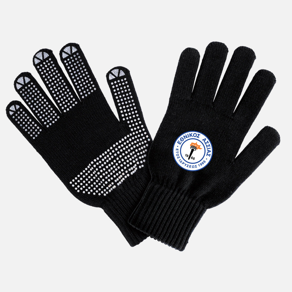 Ethnikos Assias FC gloves black detail