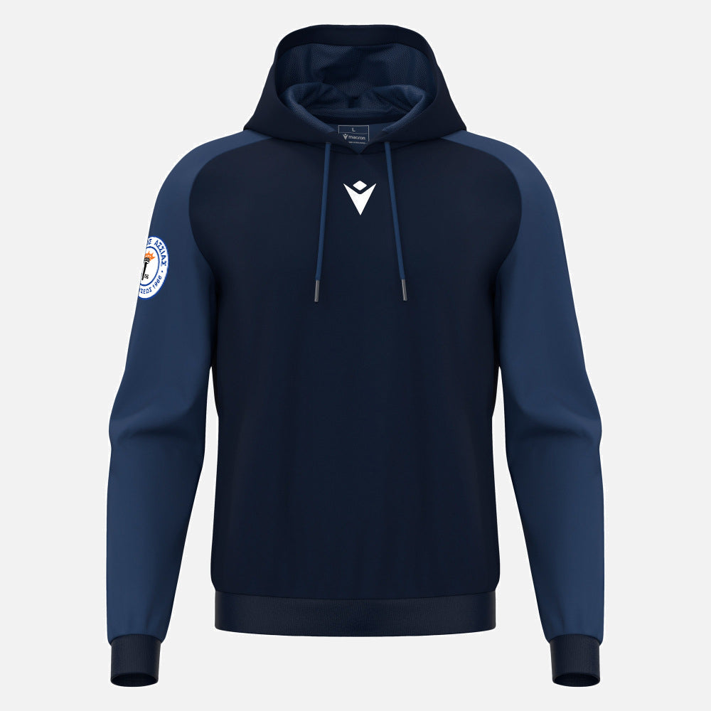 Ethnikos Assias FC hooded sweatshirt navy detail